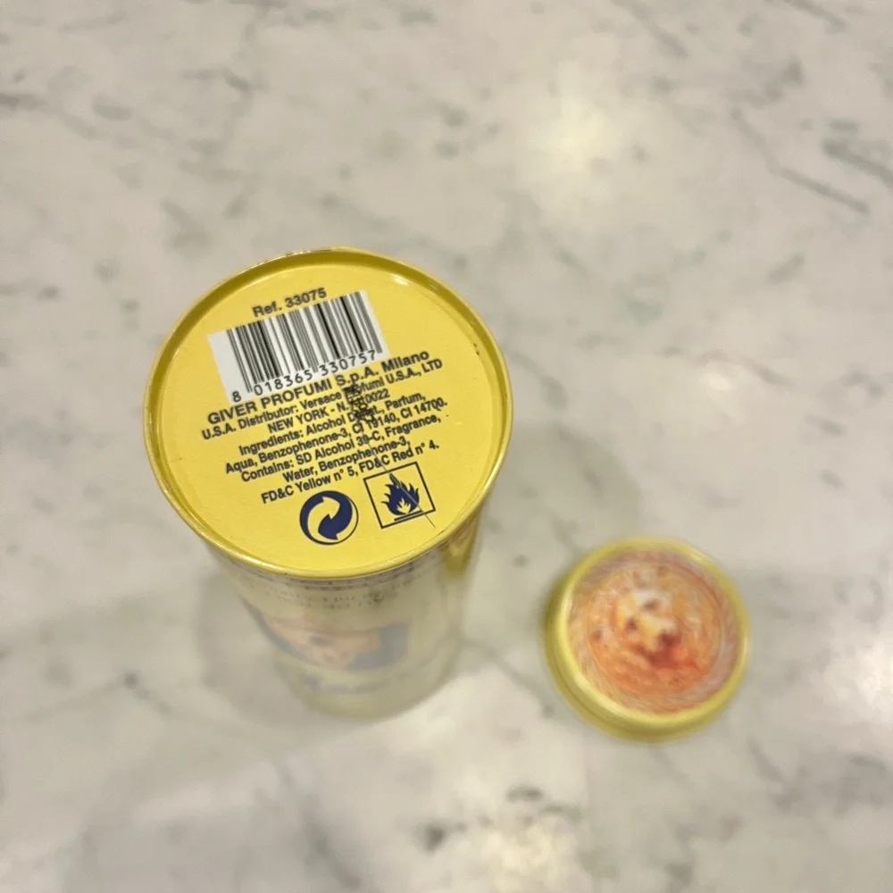 Vintage 90’s Gianni Versace Yellow Jeans Large Storage Tin - Tin Only - Picture 6 of 7